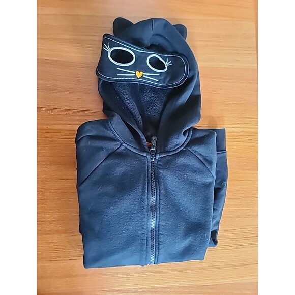 Cat And Jack Size 10/12 Black Jacket With Cat Mask - Picture 2 of 11